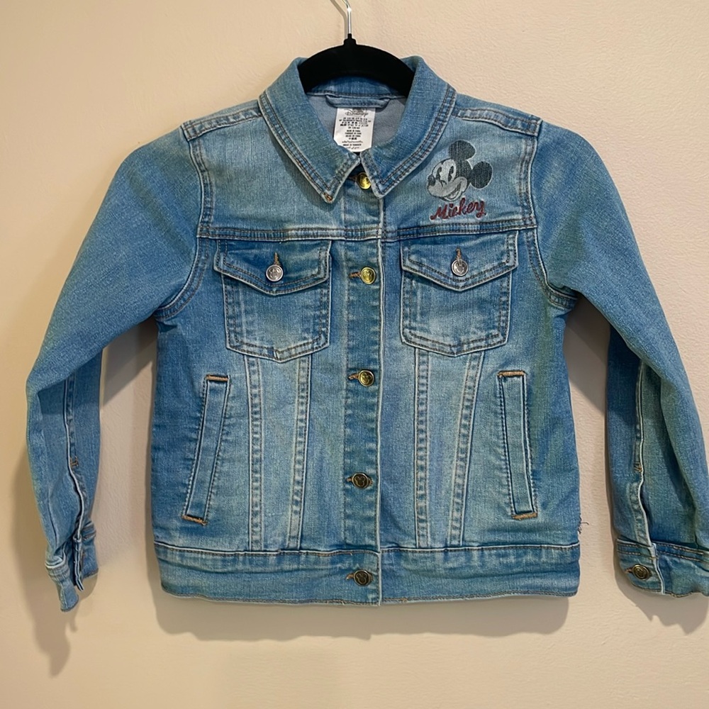 Disney Parks Disneyland kids denim Jean jacket size 5/6 the one & only Mickey